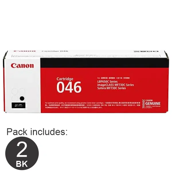 2 x Canon CART046 Black Toner Cartridge CART046BK