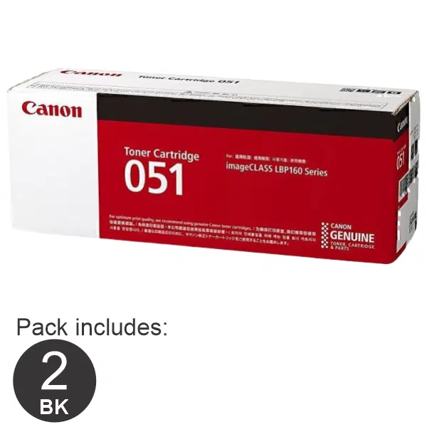 2 x Canon CART051 Black Toner Cartridge