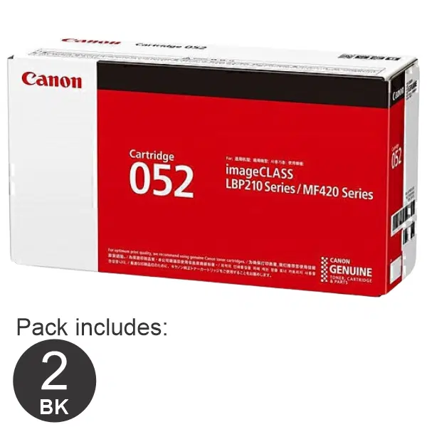 2 x Canon CART052 Black Toner Cartridge