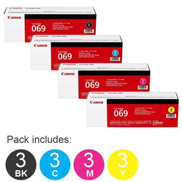 12 Pack Brother CART069 (3BK,3C,3M,3Y) Toner Cartridge