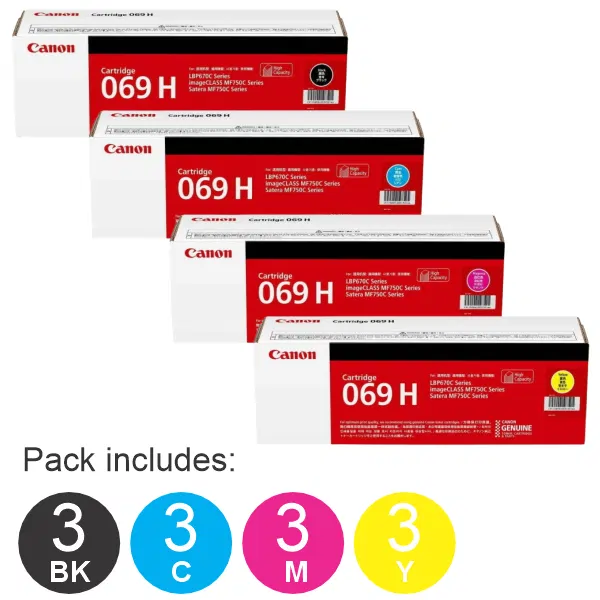 12 Pack Brother CART069 (3BK,3C,3M,3Y) High Yield Toner Cartridge