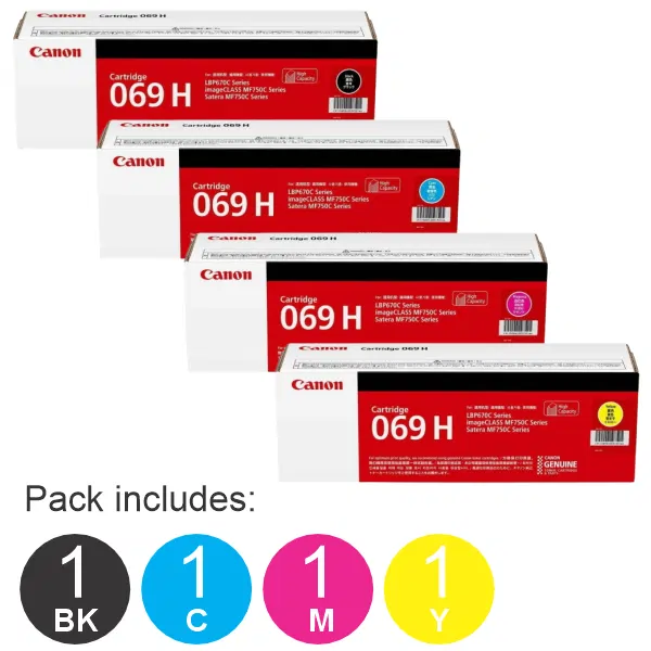 4 Pack Brother CART069 (1BK,1C,1M,1Y) High Yield Toner Cartridge