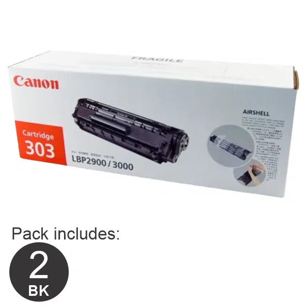 2 x Canon CART303 Black Toner Cartridge