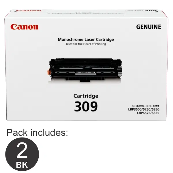 2 x Canon CART309 Black Toner Cartridge