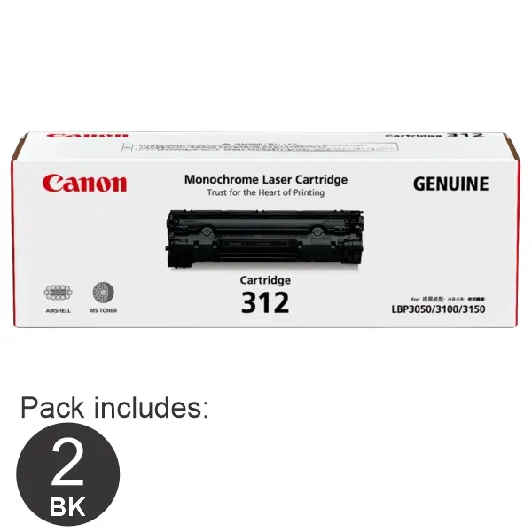 2 x Canon CART312 Black Toner Cartridge