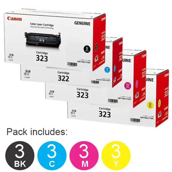 12 Pack Brother CART323 (3BK,3C,3M,3Y) Toner Cartridge