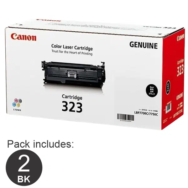 2 x Canon CART323 Black Toner Cartridge CART323BK