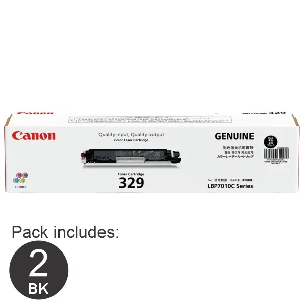 2 x Canon CART329 Black Toner Cartridge CART329BK