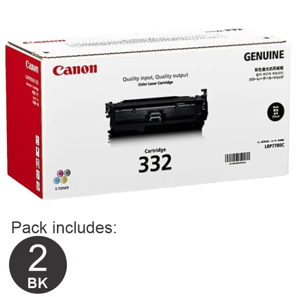 2 x Canon CART332 Black Toner Cartridge CART332BK