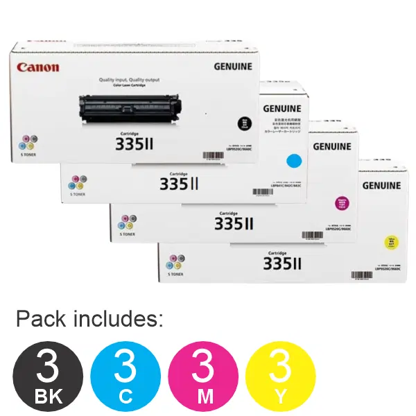 12 Pack Brother CART335 (3BK,3C,3M,3Y) High Yield Toner Cartridge