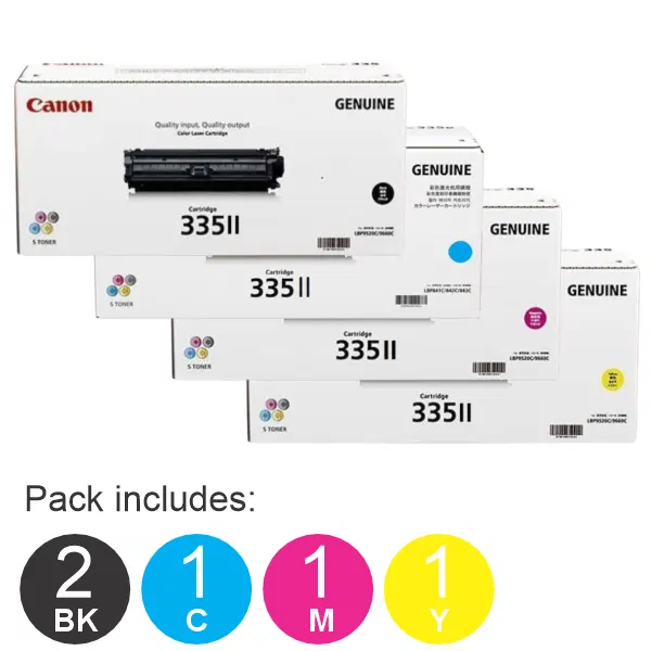 5 Pack Brother CART335 (2BK,1C,1M,1Y) High Yield Toner Cartridge