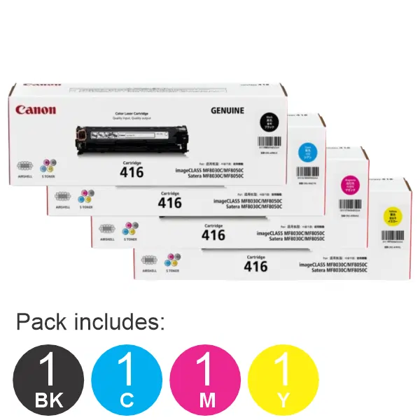 4 Pack Brother CART416 (1BK,1C,1M,1Y) Toner Cartridge