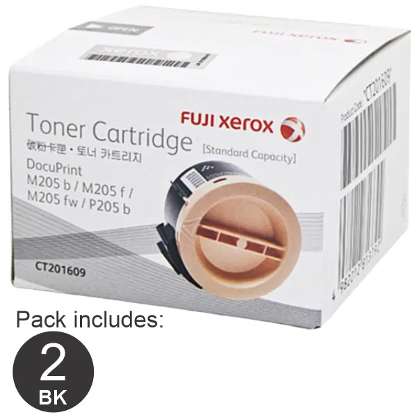 2 x Fuji Xerox CT201609 Black Toner Cartridge CT201609