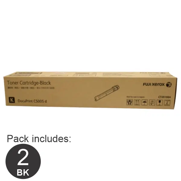 2 x Fuji Xerox CT201664 Black Toner Cartridge CT201664