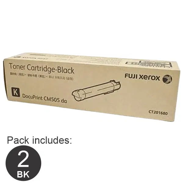 2 x Fuji Xerox CT201680 Black Toner Cartridge CT201680