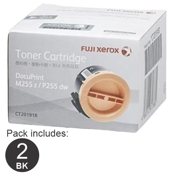 2 x Fuji Xerox CT201918 Black Toner Cartridge CT201918