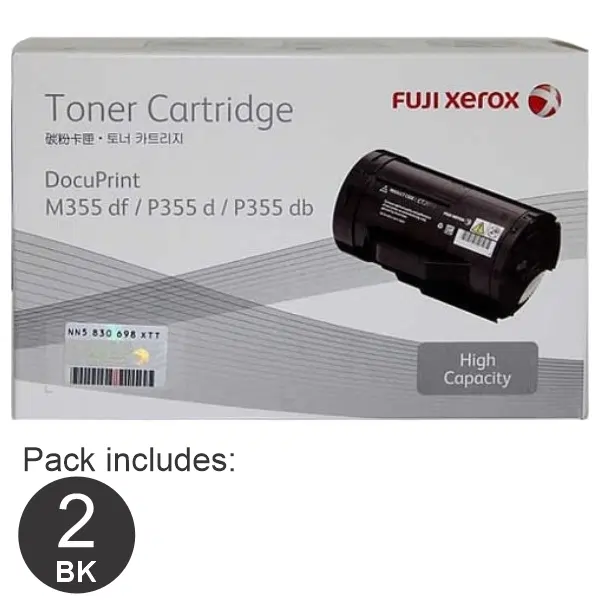 2 x Fuji Xerox CT201938 Black Toner Cartridge CT201938