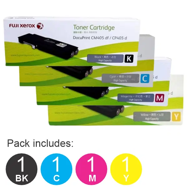 4 Pack Fuji Xerox CT202033,CT202034,CT202035,CT202036 (1BK,1C,1M,1Y) Toner Cartridges