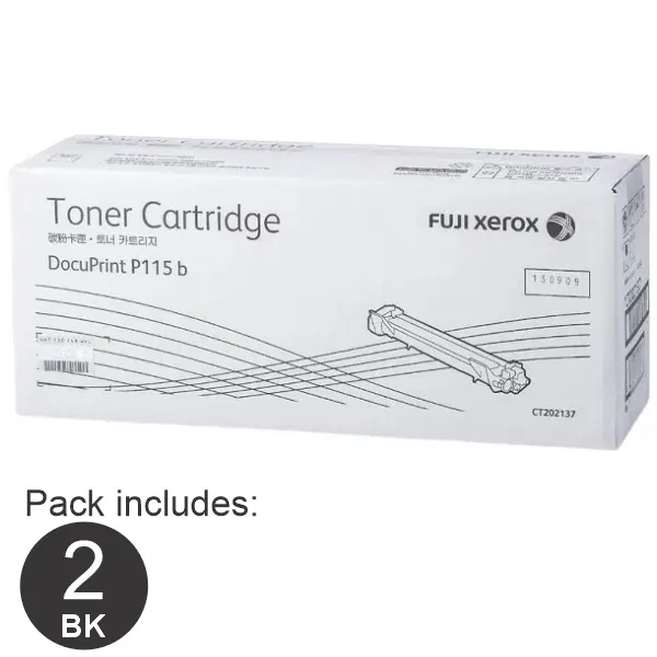 2 x Fuji Xerox CT202137 Black Toner Cartridge CT202137