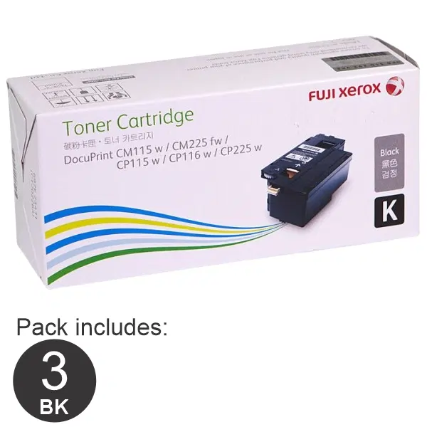 3 x Fuji Xerox CT202264 Black Toner Cartridge CT202264