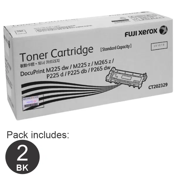 2 x Fuji Xerox CT202329 Black Toner Cartridge CT202329