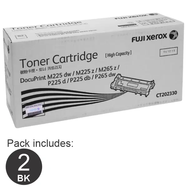 2 x Fuji Xerox CT202330 Black Toner Cartridge CT202330