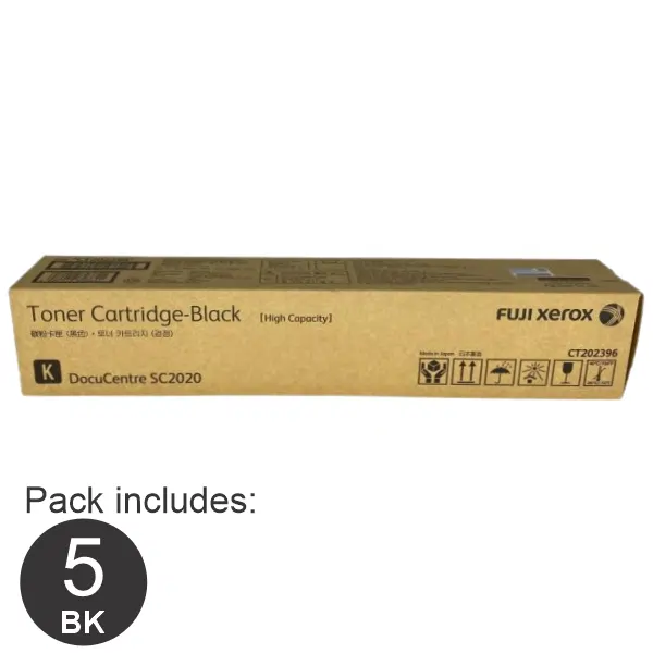 5 x Fuji Xerox CT202396 Black Toner Cartridge CT202396