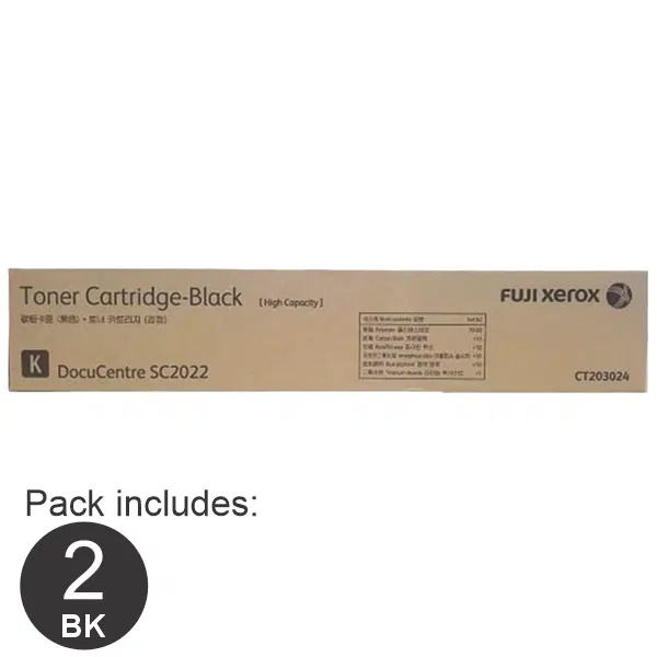 2 x Fuji Xerox CT203024 Black Toner Cartridge CT203024