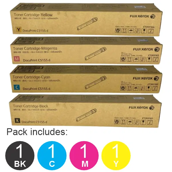 4 Pack Fuji Xerox CT203161,CT203162,CT203163,CT203164 (1BK,1C,1M,1Y) Toner Cartridges