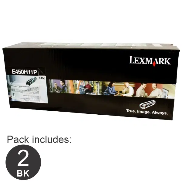 2 x Lexmark E450H11P Black Toner Cartridge E450H11P