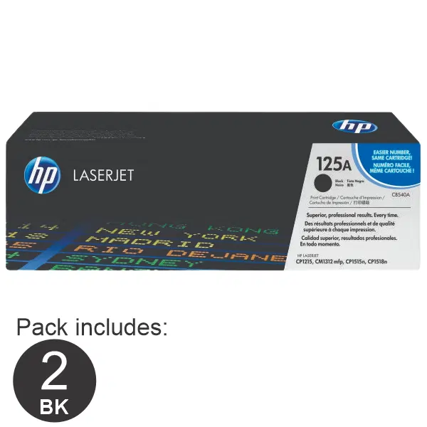 2 x HP #125A Black Toner Cartridge