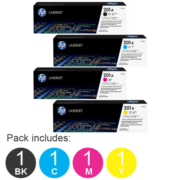 4 Pack HP #201A (1BK,1C,1M,1Y) Toner Cartridge