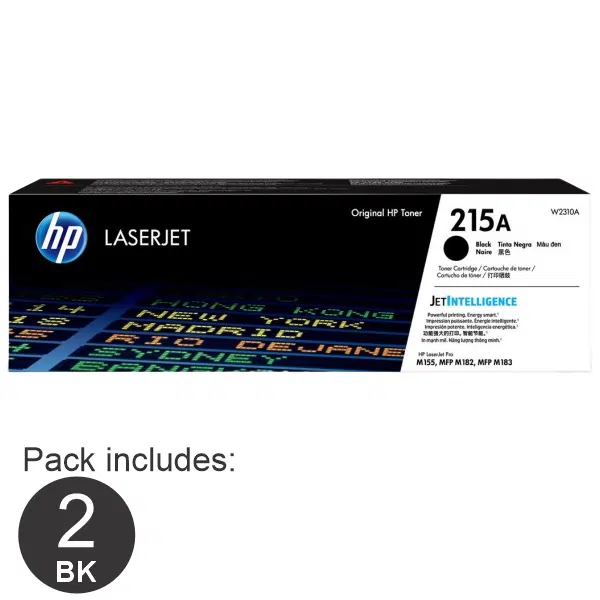 2 x HP #215A Black Toner Cartridge W2310A