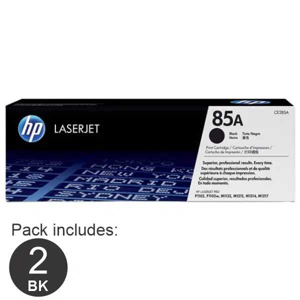 2 x HP #85A Black Toner Cartridge CE285AD