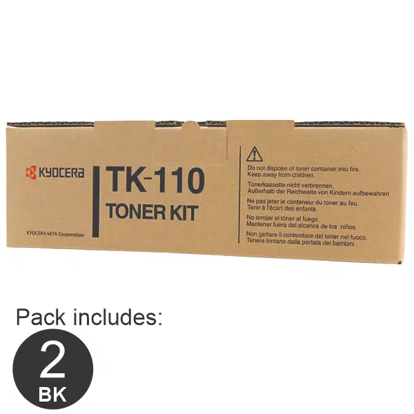 2 x Kyocera TK110 Black Toner Cartridge TK-110