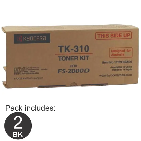 2 x Kyocera TK310 Black Toner Cartridge TK-310