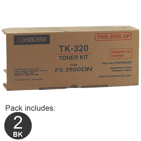 2 x Kyocera TK320 Black Toner Cartridge TK-320