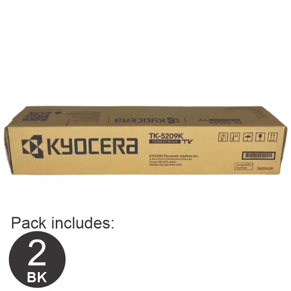 2 x Kyocera TK5209 Black Toner Cartridge TK-5209K