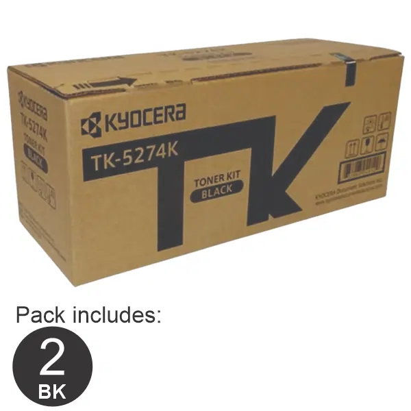 2 x Kyocera TK5274 Black Toner Cartridge TK-5274K