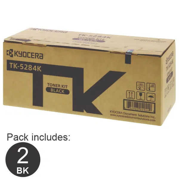 2 x Kyocera TK5284 Black Toner Cartridge TK-5284K