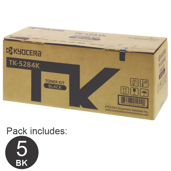 5 x Kyocera TK5284 Black Toner Cartridge TK-5284K