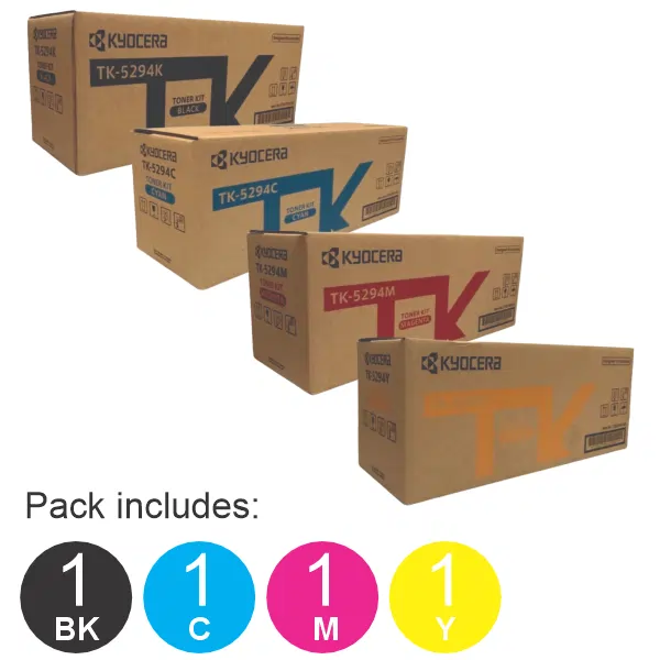 4 Pack Kyocera TK5294 (1BK,1C,1M,1Y) Toner Cartridges