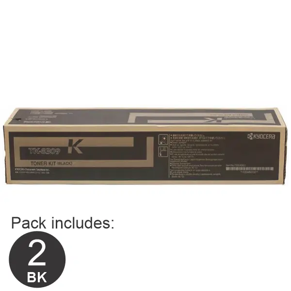 2 x Kyocera TK8309k Black Toner Cartridge TK-8309K