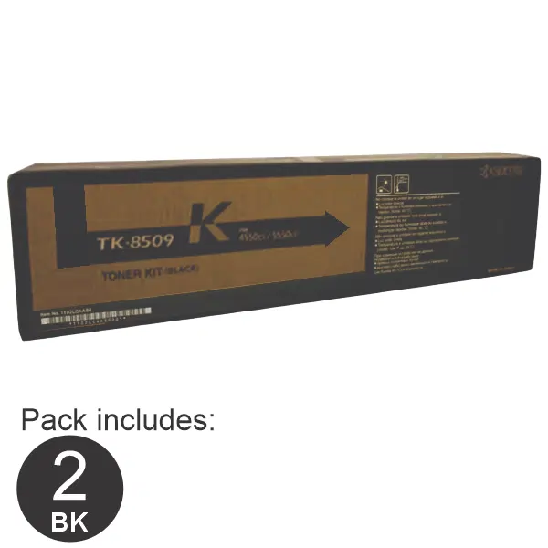 2 x Kyocera TK8509K Black Toner Cartridge TK-8509K