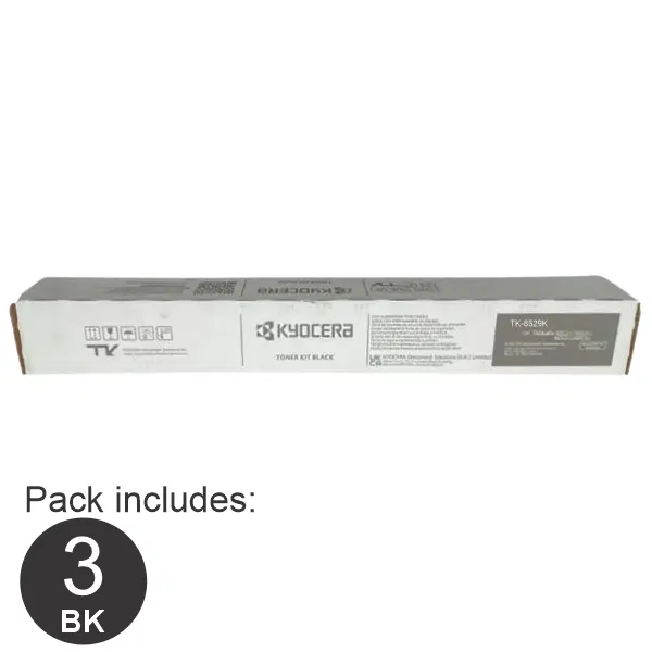 3 x Kyocera TK8529K Black Toner Cartridge TK-8529K