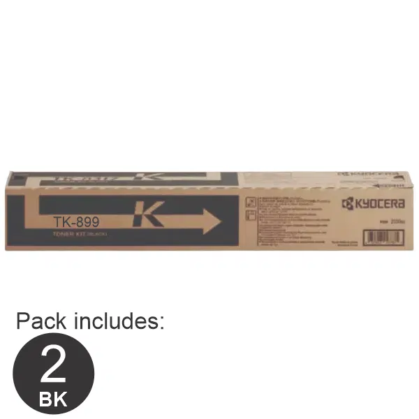 2 x Kyocera TK899K Black Toner Cartridge TK-899K