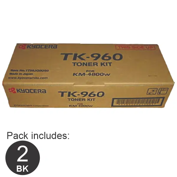 2 x Kyocera TK960 Black Toner Cartridge TK-960