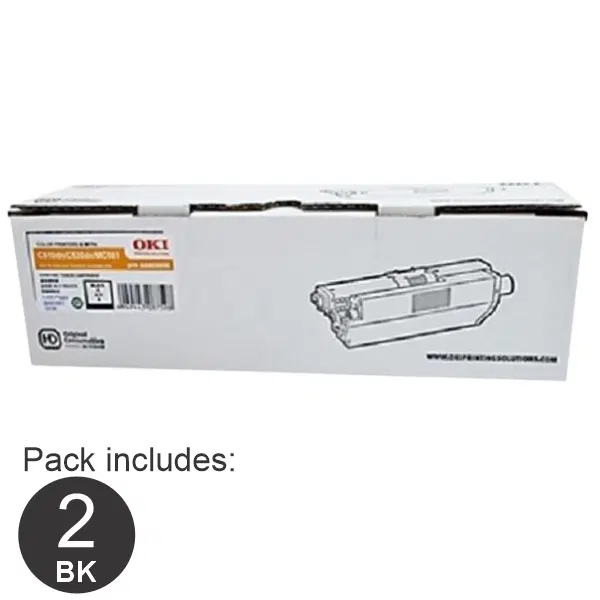 2 x OKI C562 Black Toner Cartridge 44973552