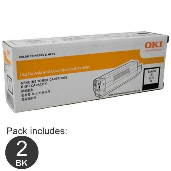 2 x OKI C612 Black Toner Cartridge 46507512