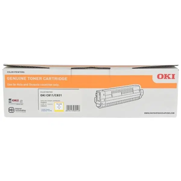 OKI C831N Yellow Toner Cartridge 44844525